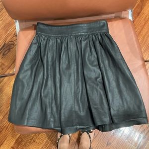 Veda Black Leather Skater Mini Skirt XS